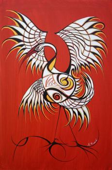 Fire Bayou Egret Number 2 (Orange)