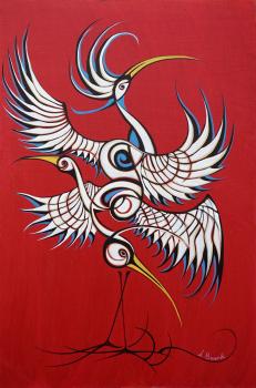 Fire Bayou Egret Number 3 (Red)