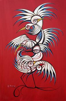 Fire Bayou Egret Number 4 (Red)