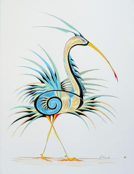 Gestural Birds on the Lunar Eclipse (Left)